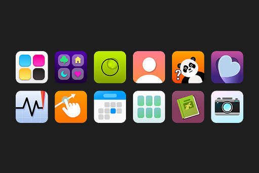 12 app icons showing different Apple sample apps.